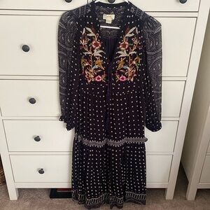 Embroidered Maeve Anthropologie Dress